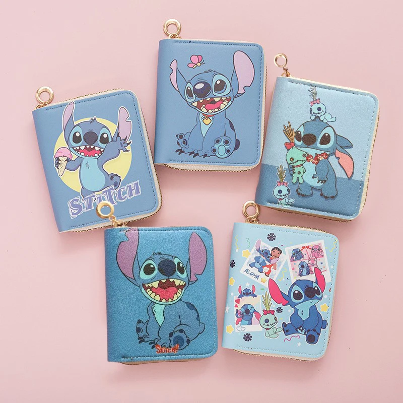 

Кошелек Disney Stitch из искусственной кожи для девочек и мальчиков, держатели для карт, карманный кошелек для хранения денег для детей, сумка для денег, детский подарок
