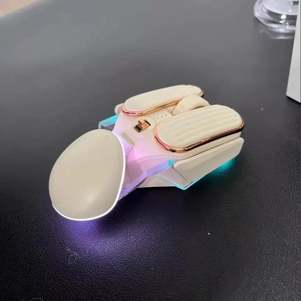 Rechargeable Mouse Wireless 2.4G Bluetooth Dual-mode Cute Rabbit Silent Click RGB Backlight 2400 DPI For Office Gaming