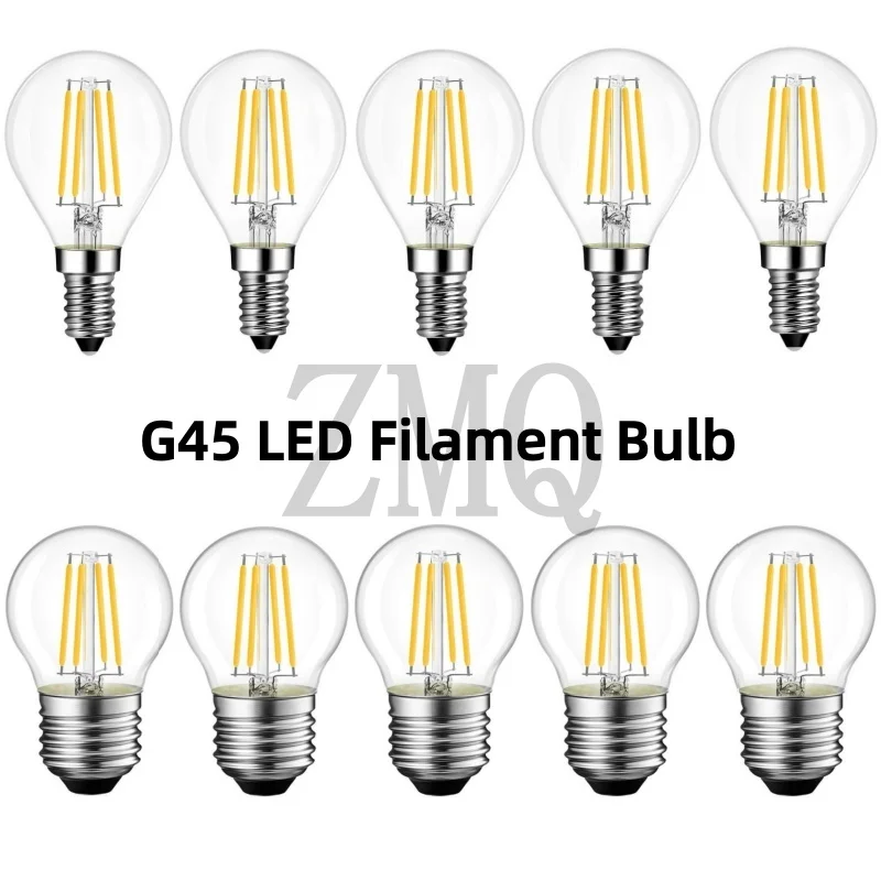

Ретро-лампа Эдисона LED G45 2W 4W 6W E27 2700K 6000K, светодиодная лампа с филаментом 220В для садового освещения, подвесных светильников и декора
