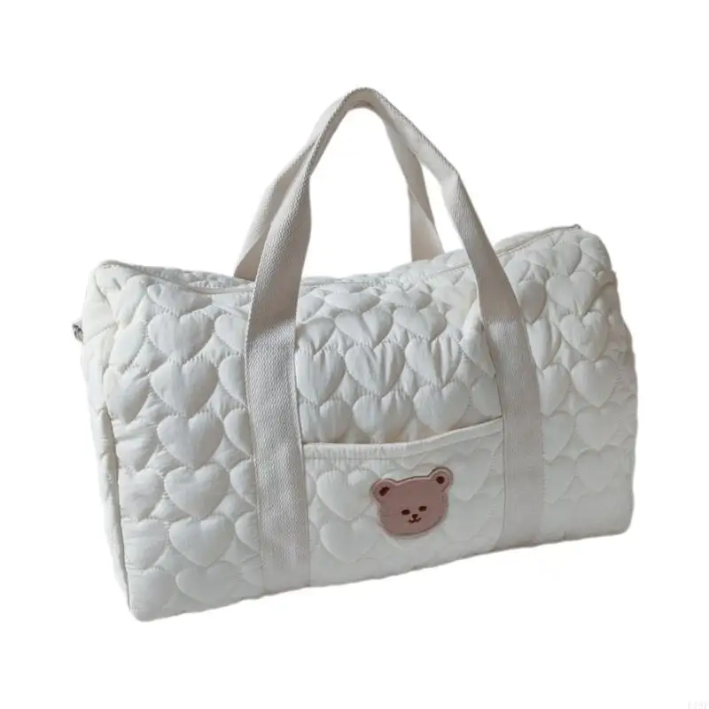 

F19F Fashionable Mom Bag with Large Storage Easy To Carry Diaper Bag Lovely Pattern Organizes for Baby Supply Management