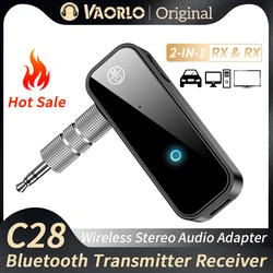 VAORLO C28 Bluetooth Receiver Transmitter  2 IN 1 3.5MM AUX Stereo Wireless Audio Adapter Mini For Car TV PC Speaker Headphone