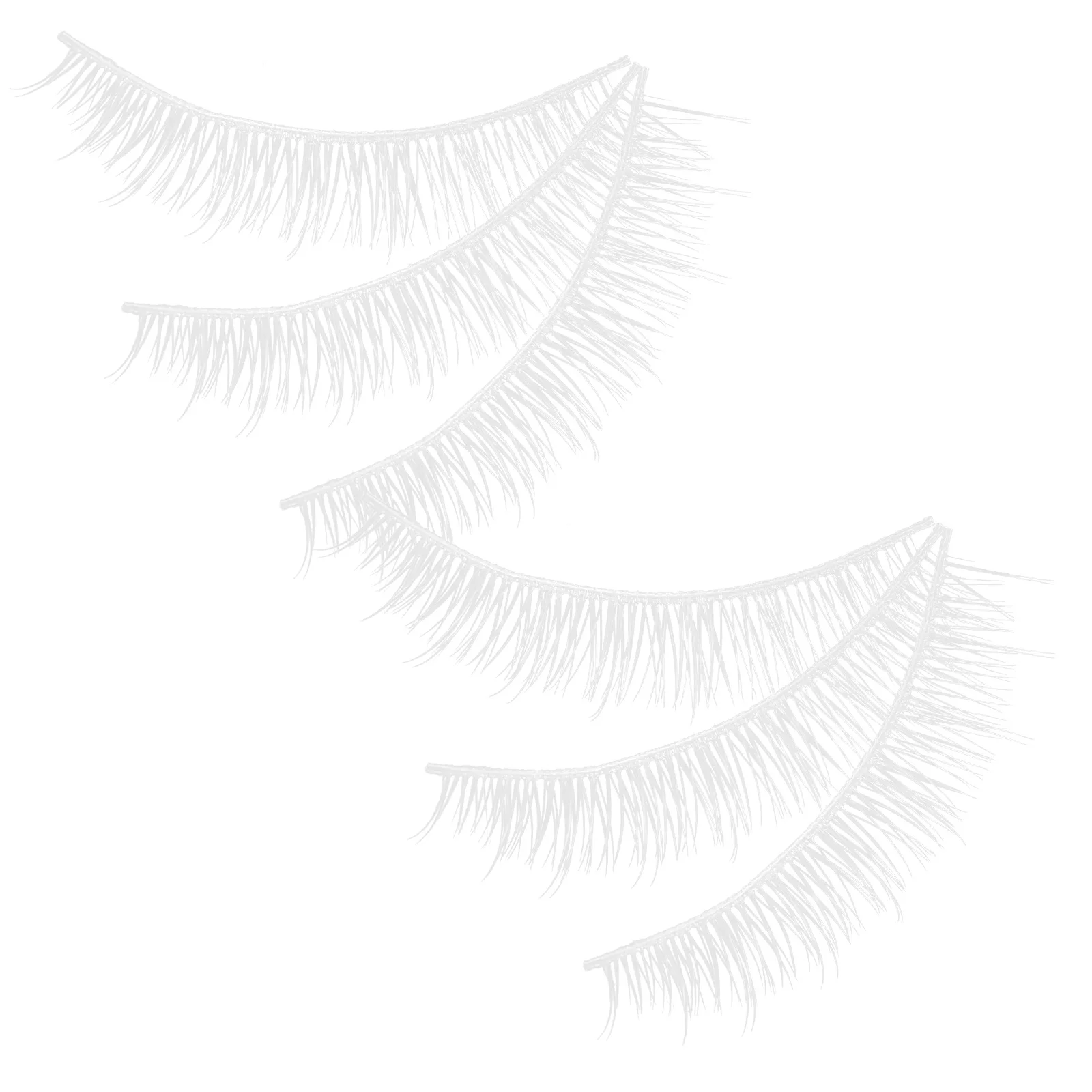 

3Pairs Makeup Eyelashes White False Lash Clusters for Women Holiday Party Quick Application Soft Comfortable Daily Wear