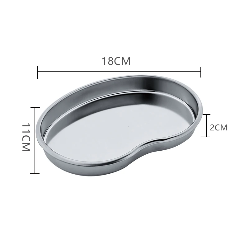 Bandeja de esterilização em aço inoxidável 304 Placa quadrada sem tampa, Instrumentos cirúrgicos