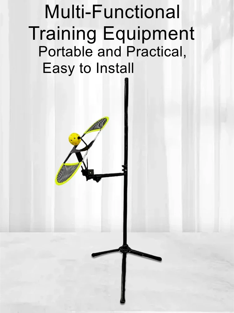Pickleball/Tennis Adjustable Height 360° Rotating Portable Topspin Practice Device for Indoor/Outdoor Training