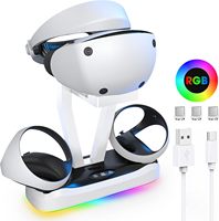 Charger Station for PS5 VR2 Fast Charger Dock with LED Light Controller Charging Station for PSVR2 Dual Charging Dock with Cable