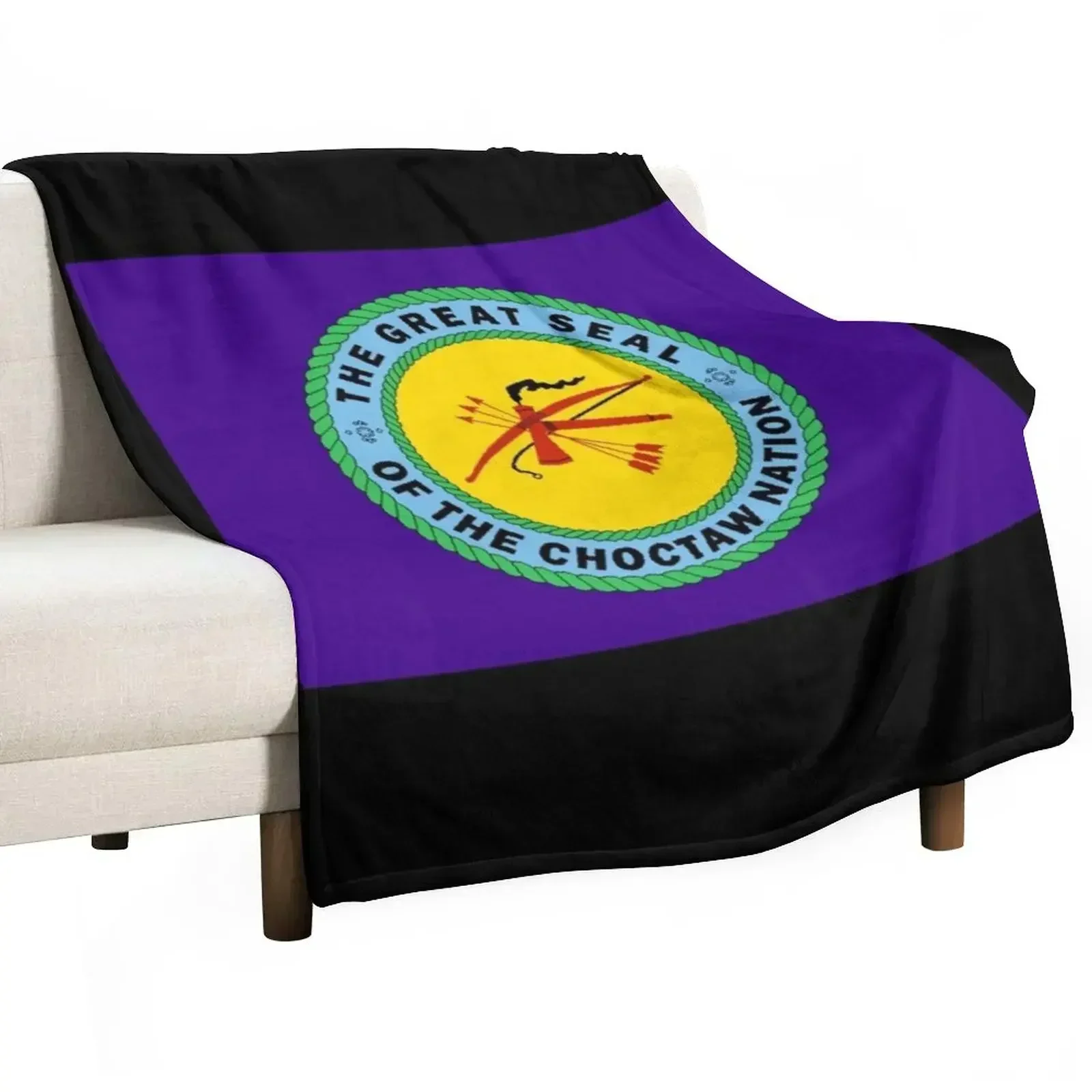 Choctaw nation flag Throw Blanket Flannel Fabric christmas gifts Large Furrys Blankets