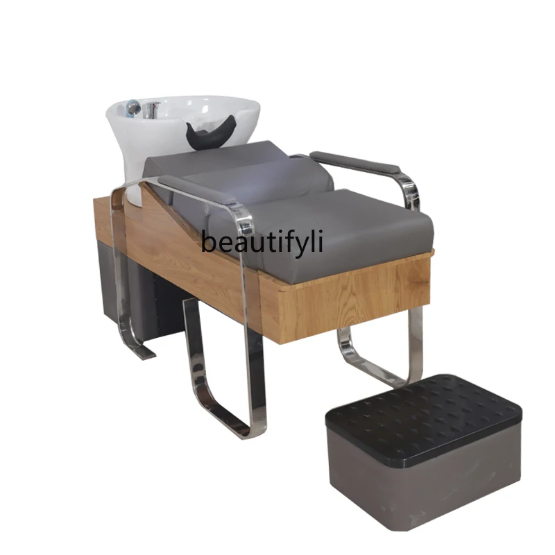 

Half-Lying Shampoo Barber Shop for Hair Salon Flush Ceramic Basin Salon Bed for Hair 3am Hair Salon Chair