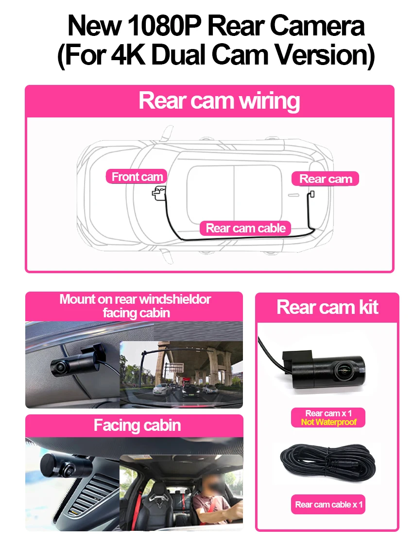 

Видеорегистратор UHD 4K 2160P с Wi-Fi для Geely Tugella 4WD Xingyue FY11 2020-2023, высококачественная автомобильная камера-видеорегистратор