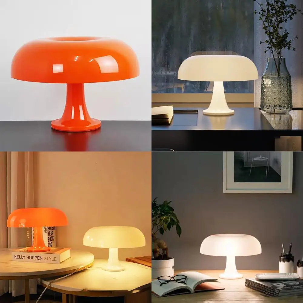 

Elegant, modern Bauhaus table lamp for bedroom/living room decor. Danish mushroom design creates sophisticated atmosphere. Quran