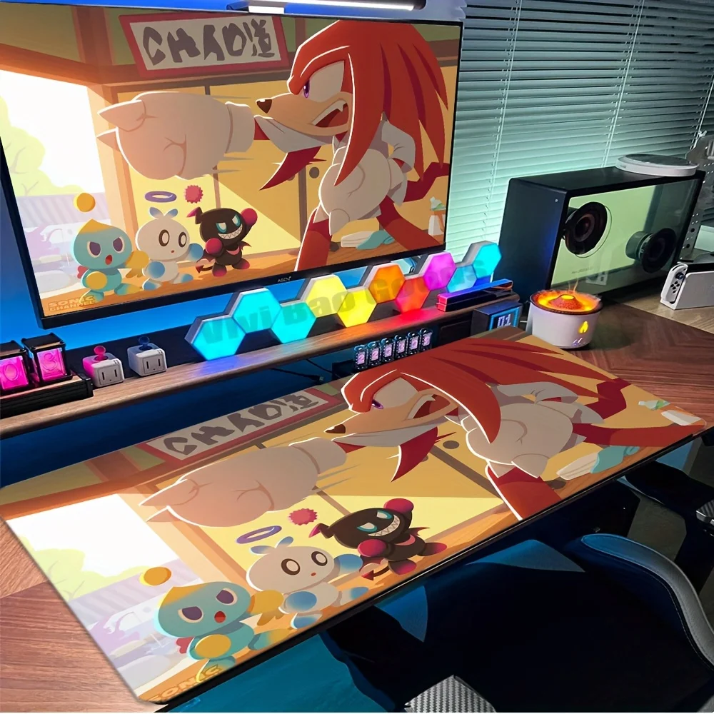 Vivid Color Gaming Mouse Pad, Large Size Cartoon Hedgehog S-SONICSES Pattern Desk Mat for PC/Laptop iPad (L/XL/XXL), Non-Slip Ru