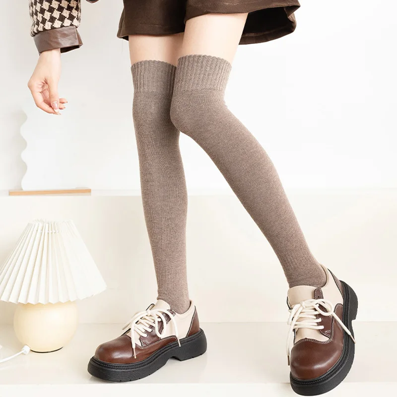 4 Pairs Knee length stockings, thickened knee pads, socks, children's autumn and winter velvet long tube warm stockings