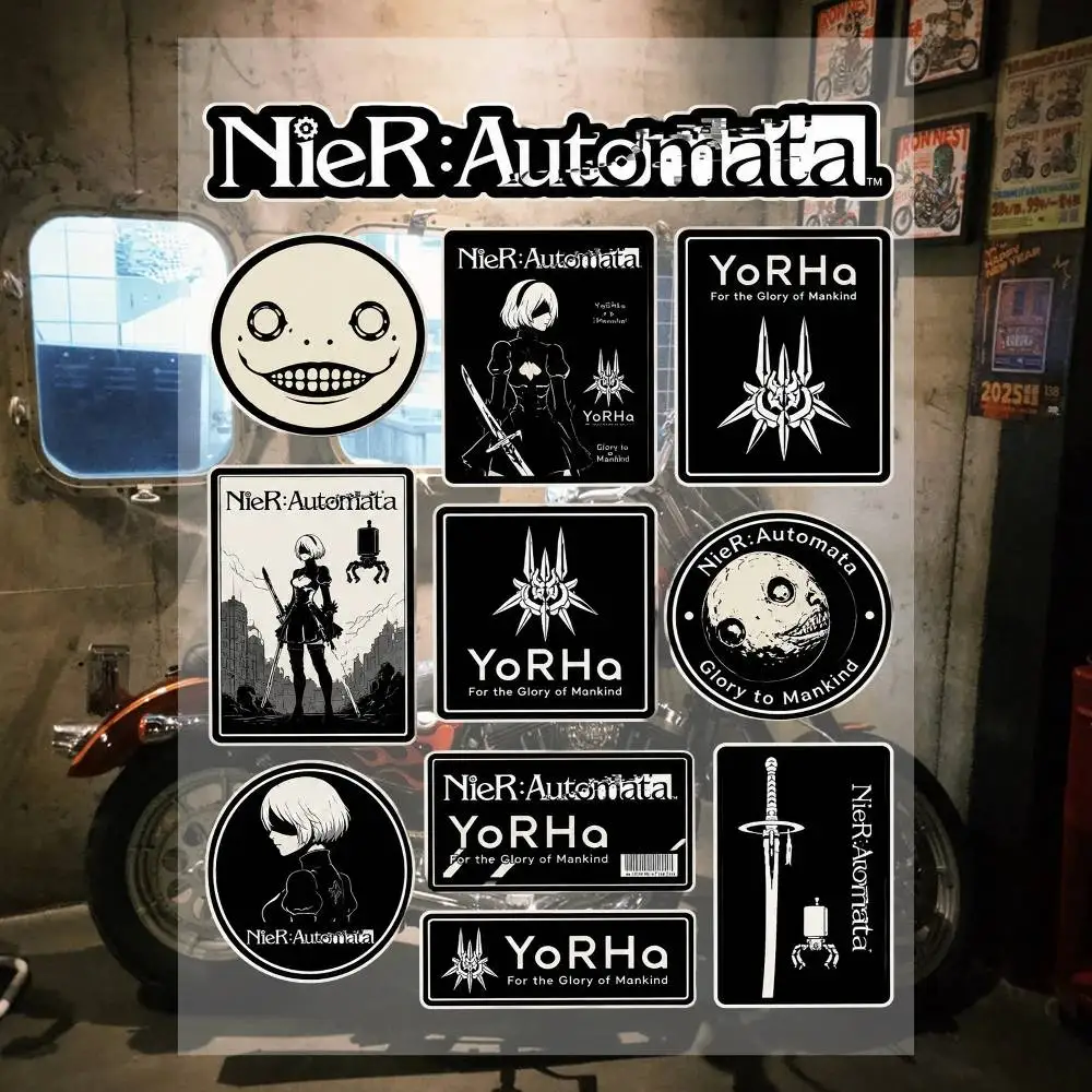 Nier-rsAuto-smata Anime Stickers Set Waterproof Vinyl Decals For Laptop Phone Case Helmet Motorcycle Skateboard Car Luggage