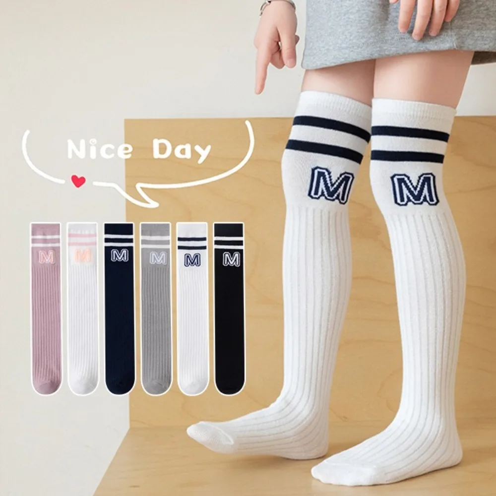 Kids Spring Autumn Cotton Knee High Socks Thin Unisex Boys Girls Soft School Sports Daily Outdoor Stockings for Toddler Children