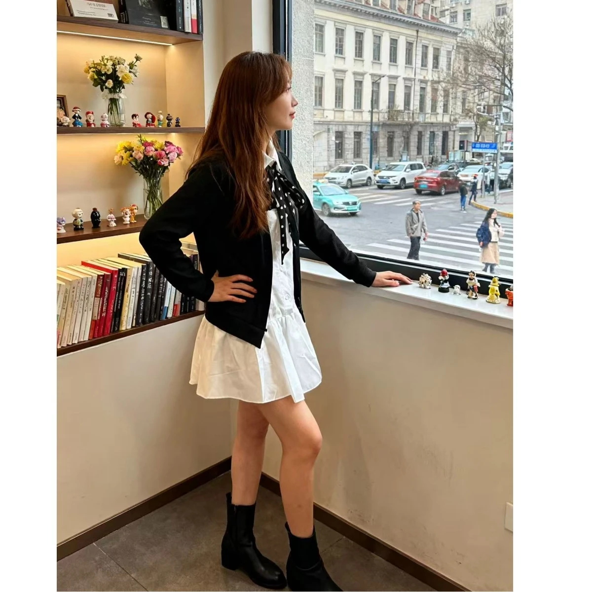 

Black Shirt Cardigan plus Size Three Piece Set Casual Style for plus Size Women Early Autumn Girl Style Fashionable And Stylish