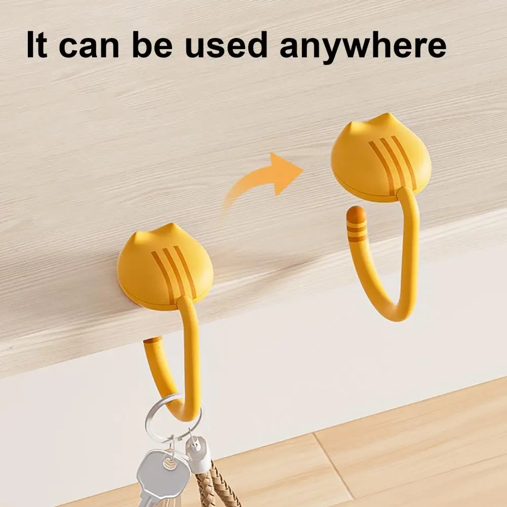 1/2Pcs Desk Hooks Handbag Hangers Funny Cat Design Strong Load-bearing Easy to Install Bag Holders Table Purse Hooks
