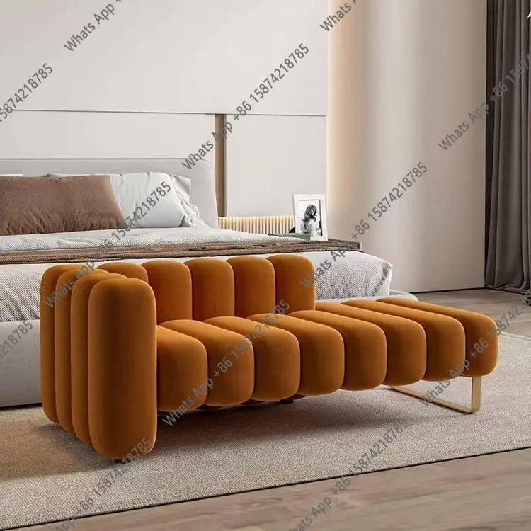 

Vm Simple Small Apartment Living Room Hotel Chaise Longue Recliner Creative Shoe Changing Stool Nordic Light Luxury Backrest Bed