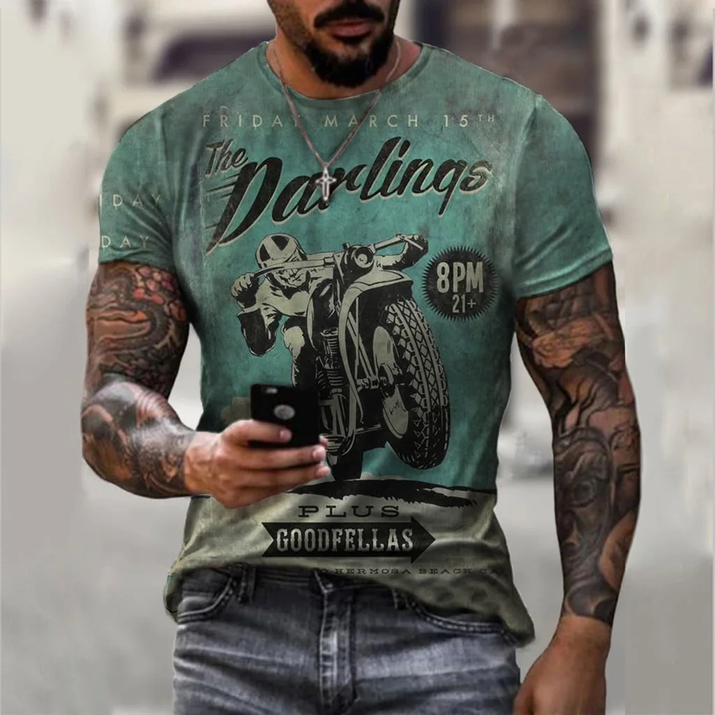 Men's outdoor hiking T-shirt 3D printed design rock climbing cross-country running Drifit camping