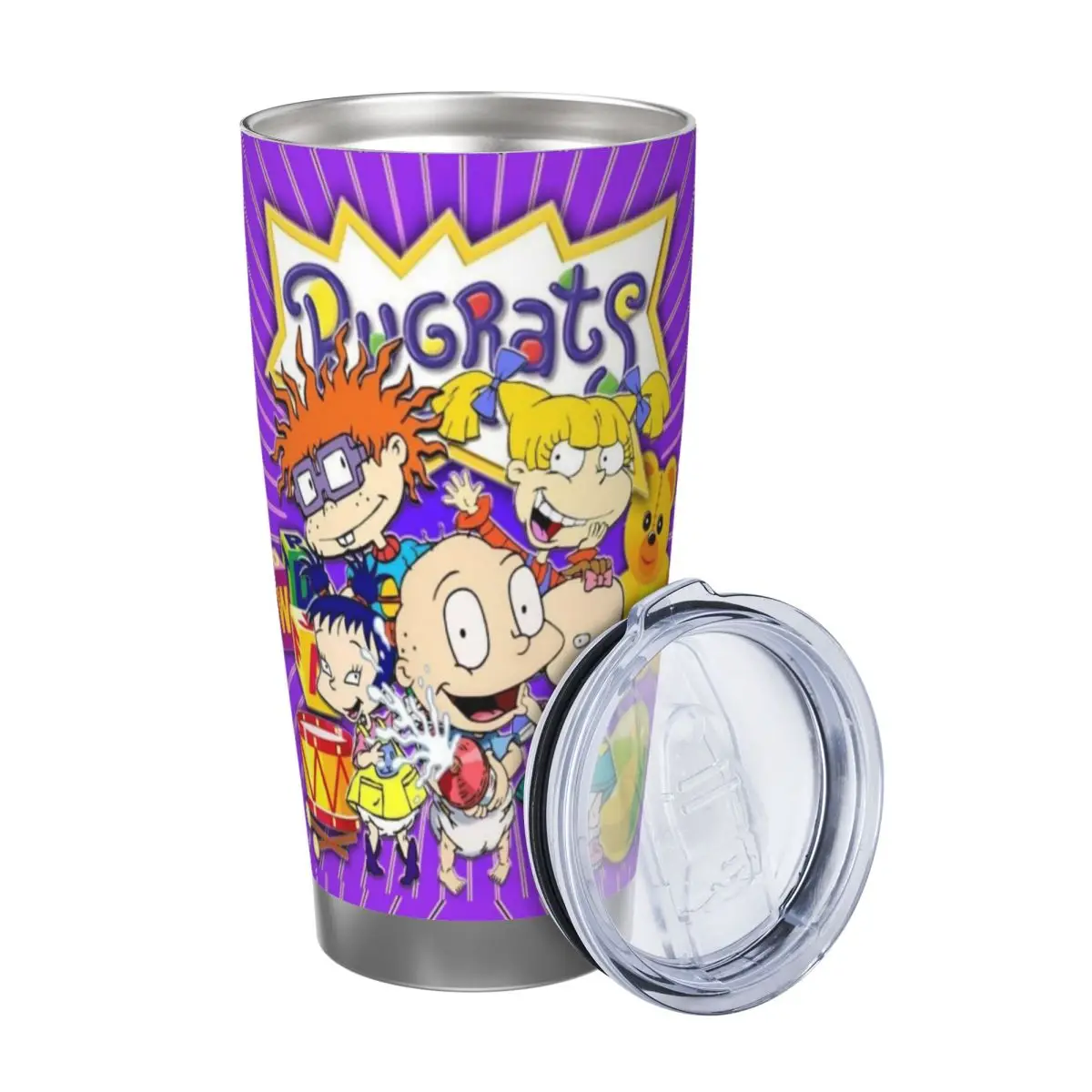 R-Rugrats 20oz Cup Large Capacity Car Mug Leak-proof Juice Coffee Cup Food Grade