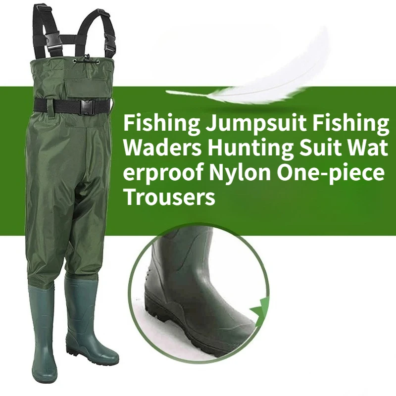 

Fishing Wader Pants Overalls With Boots Set Adult Men Women Chest-Lenght Hunting Rice Transplanting Waterproof Trousers Suit