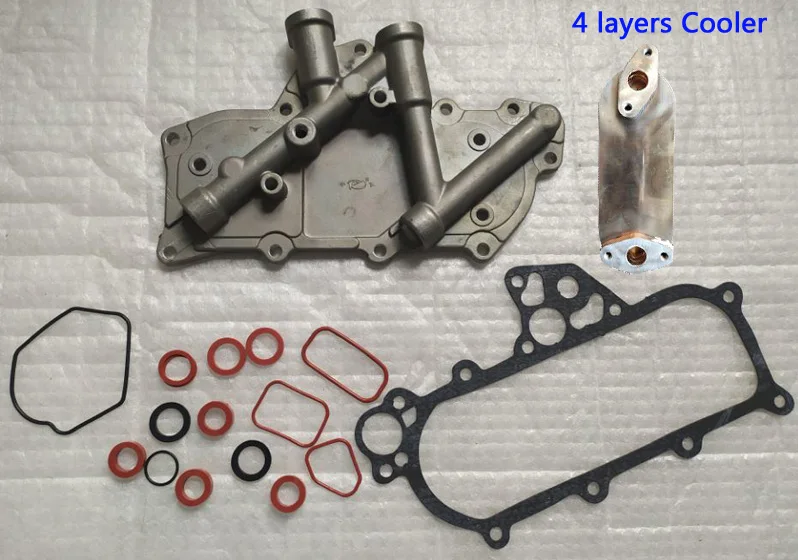 Td27 Td25 Engine Oil Cooler Cover Oil Cooler Core With Gaskets Radiator Side Cover For Forklift 21305-43g01 1set