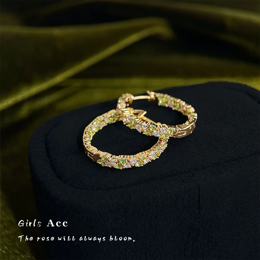Full Diamond Zircon Ear Buckle Temperament Light Luxury Style Earrings Niche High End Fashion Jewelry For Women Daily Wear