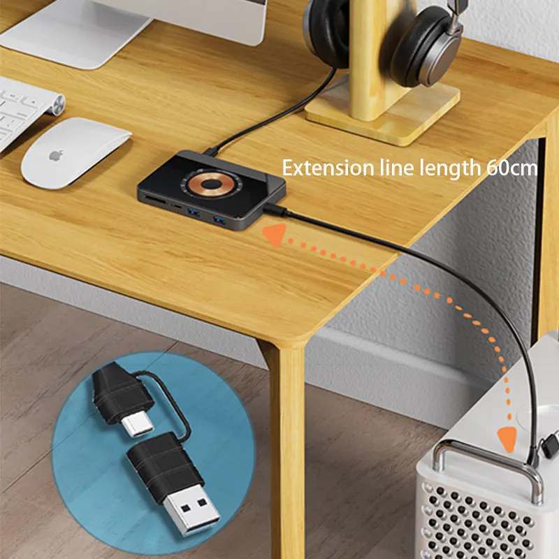 USB HUB Type C Wireless Charging Adapter USB Splitter  USB C 2.0 Data SD/TF Reader For Laptop Computer MacBook Air/Pro iPhone