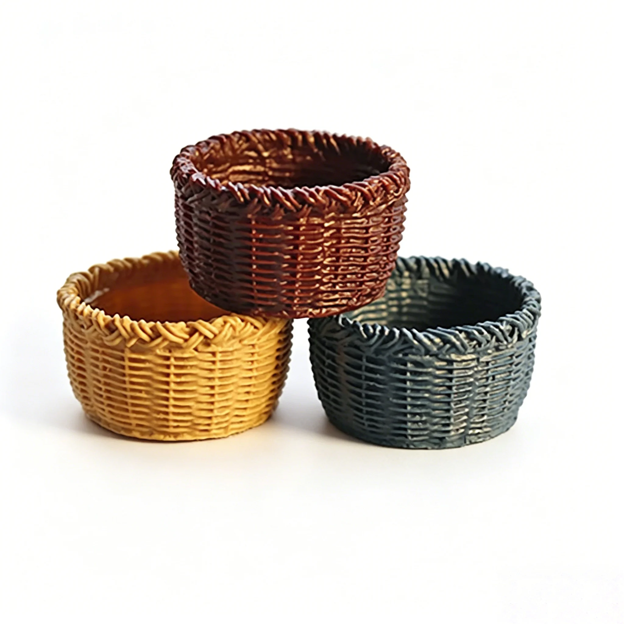 

1Pcs 1/12 Dollhouse Miniature Accessories Mini Resin Storage Basket Model For Doll House Decoration