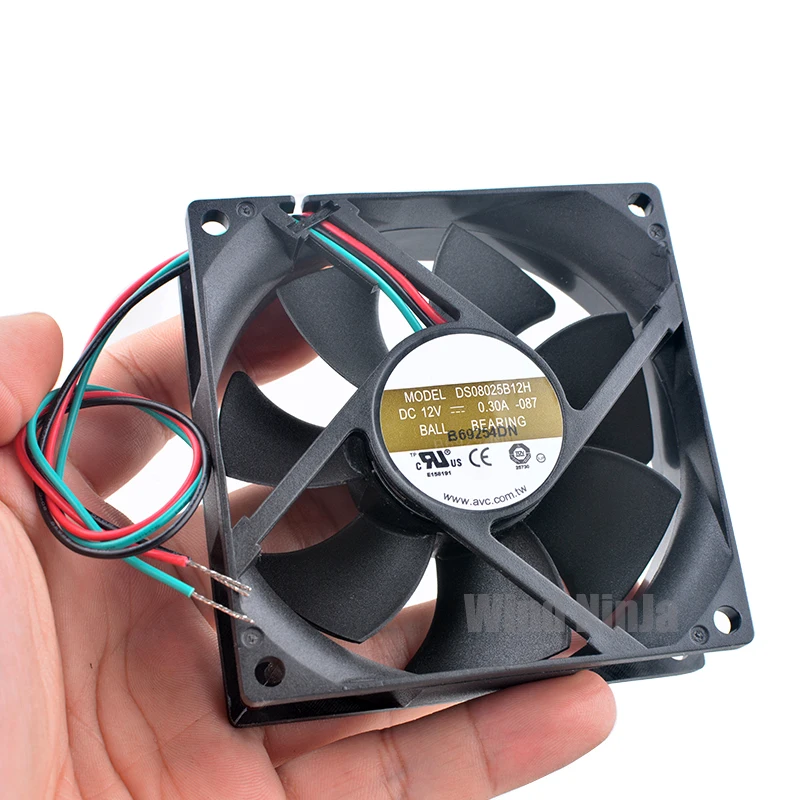 DS08025B12H 8cm 80mm fan 80x80x25mm DC12V 0.30A 3000rpm Dual ball bearing cooling fan for chassis CPU power supply