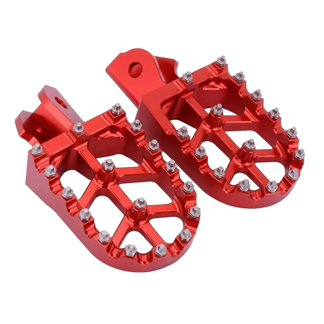 1 Pair Red Motorcycle CNC Dirt Bike Foot Pegs Footrest Pedal Aluminum Alloy fit for Honda CRF110F CRF125F 2014-2024