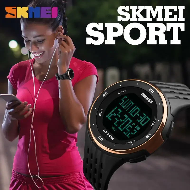 SKMEI 1219 Mens Ladies Digital Clock Relogio Masculino Outdoor Sport Watches Men Women Waterproof LED Sport Military Watches