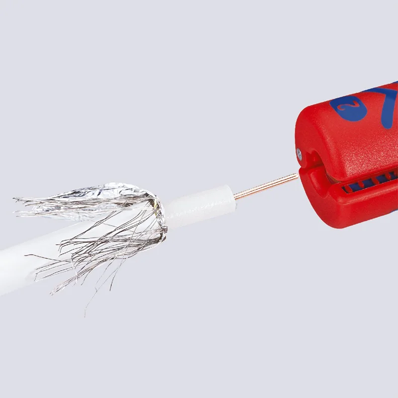 KNIPEX 16 60 100 SB Stripper 100mm Length 20Grams Universal Stripping Tool with Opening spring and Locking Devicefor Coax Cable
