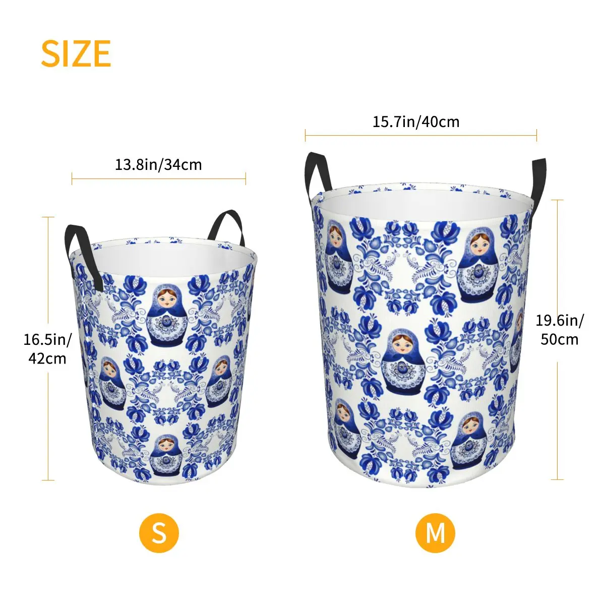 Custom Matryoshka Doll Russia Laundry Hamper Large Storage Basket Russian Folk Art Kids Nursery Toy Organizer image 6