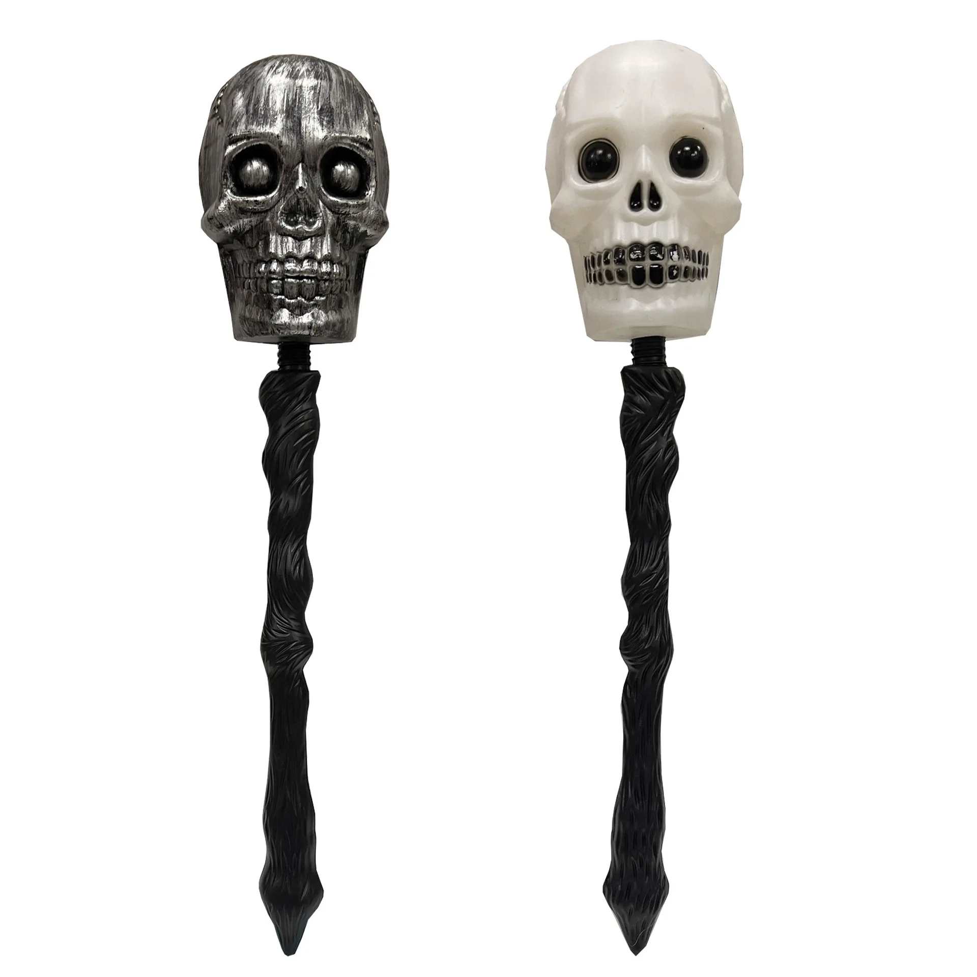 L70cm Cosplay Dress Up Handheld Skeleton Ghost Threaded Rod Wand Party Halloween Weaponry Props