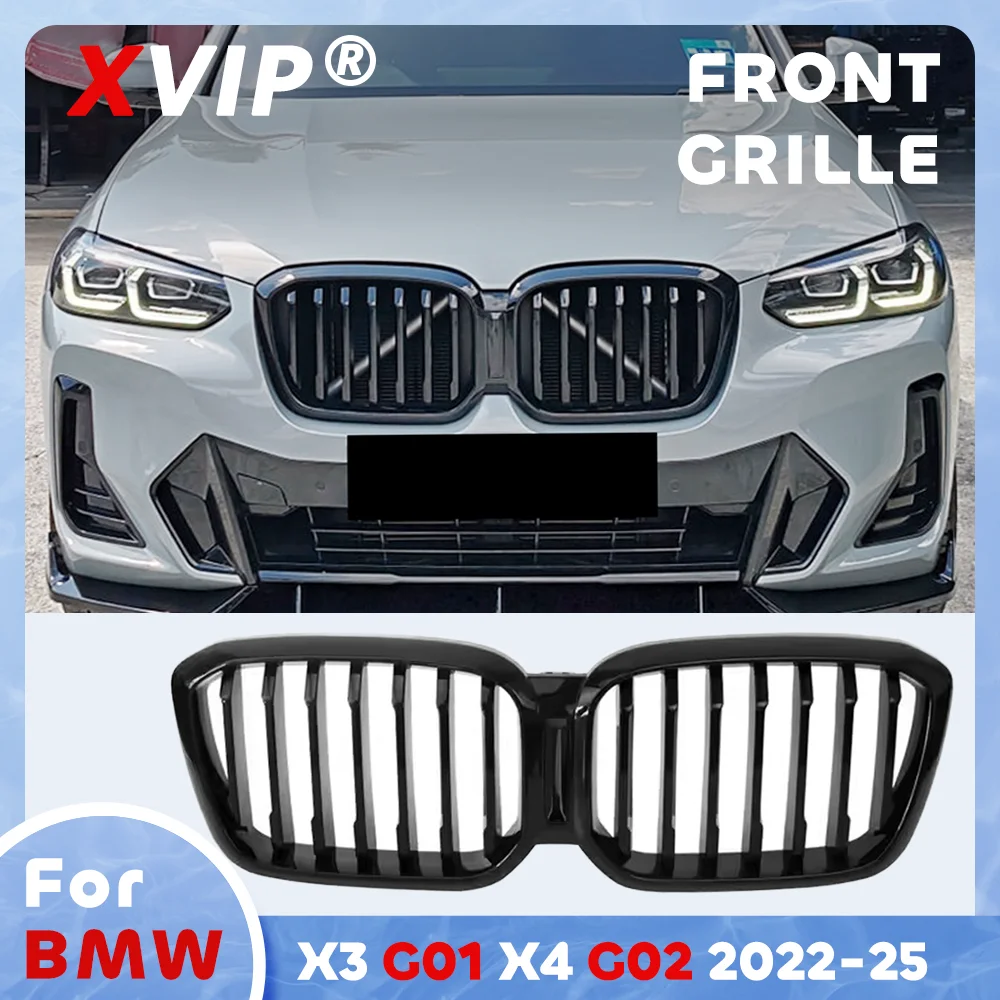 

XVIP Glossy Black Single Line Style Front Bumper Grille For BMW X3 G01 X4 G02 2022-2024