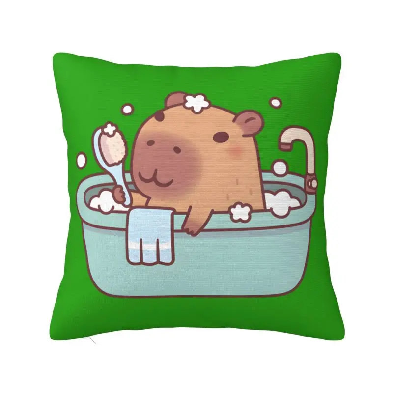 

Милая наволочка с капибарой, 40*40 см, декор, домашний чехол для подушки, мягкая полиэстеровая наволочка, двусторонняя печать