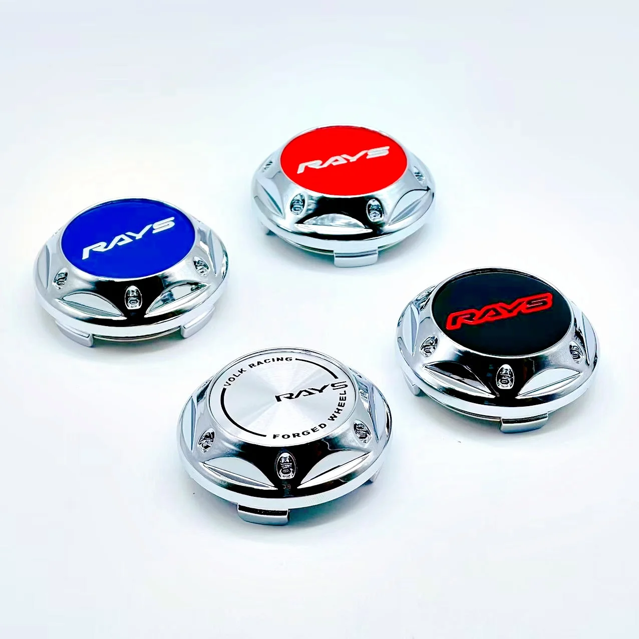 

4pcs 3D 68mm RAYS Wheel Center Cap Hub Car Rims Protective Hubcaps Dust-proof Plastic Cover Practical Durable High Quality
