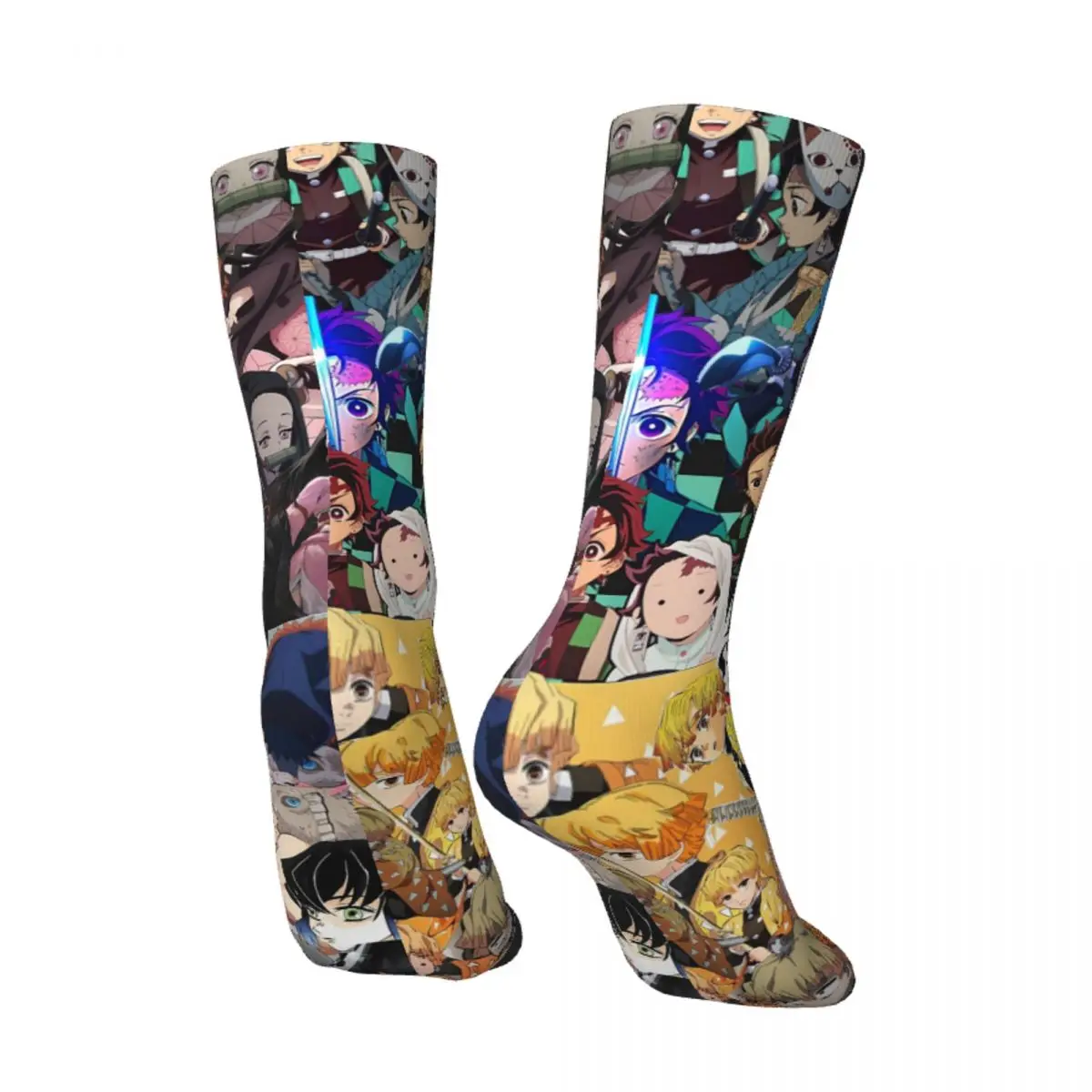 Women Men Socks Demons Slayers Collage Stockings Autumn Gothic Warm Soft Socks Graphic Outdoor Anti Slip Socks