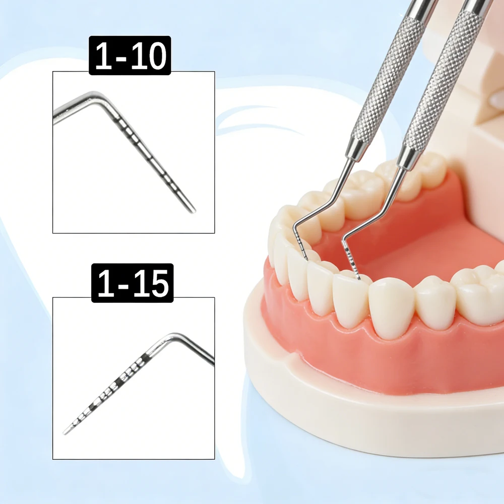 

Стоматологический пародонтологический зонд с мерной шкалой и эндодонтический эспандер для измерения десневых карманов, доступа к корневым каналам, диагностический инструмент для стоматологов