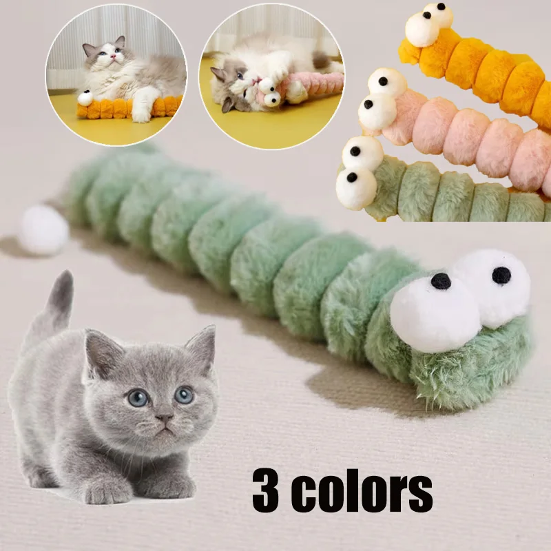 Peluche Gatto Giocattolo Da Masticare Cuscino Bruco Erba Gatta Cuscino Teaser Giocattoli Per Gatti Morbido Giocattolo Interattivo Per Gatti