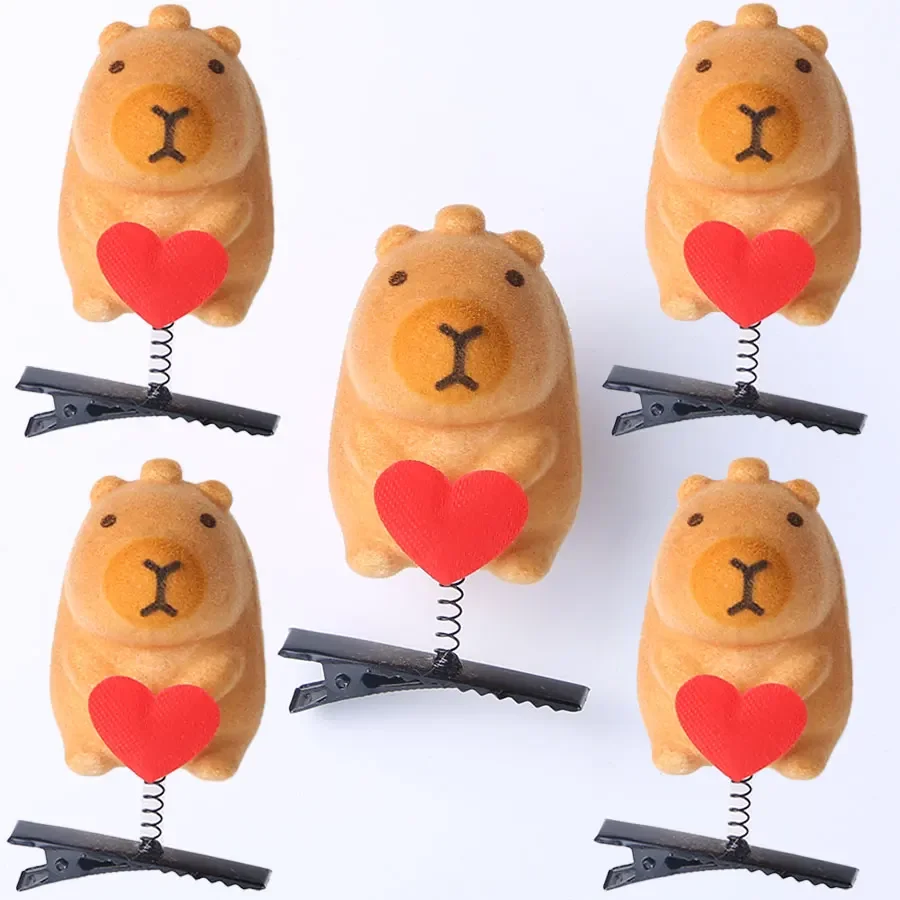 10-100PCS Funny 3D Valentine's Day capybara Plush Hairpin Fashion Animal lovely capybara hair clip Accessories Headwear Gift