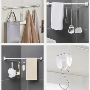 Anel de suspensão rotativo para cozinha e banheiro, anel de suspensão multifuncional de toalha, não perfurado, 360 graus, 4 PCs, 8PCs 10 principais vendas argola para cadeira - №2