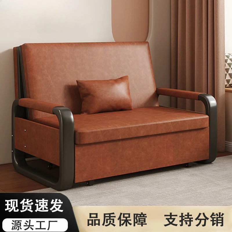 Folding dual-purpose sofa bed single apartment small apartment single double retractable bed balcony multi-functional pull-out