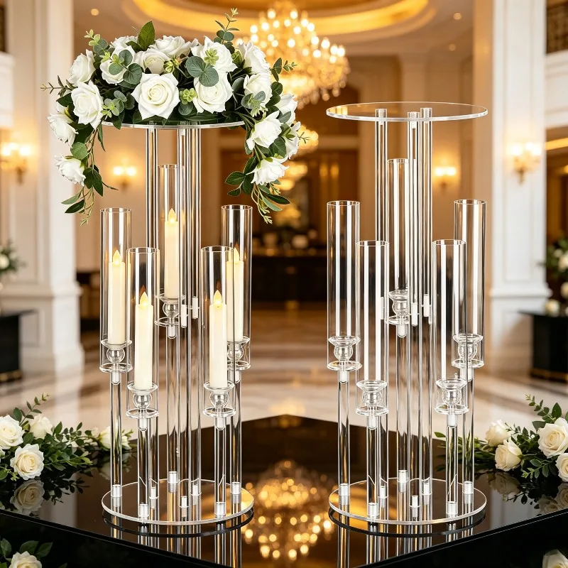 Simplicity Acrylic Candle Holder Luxury Exquisite Candle Holders Party Dining Table Decorative Candlestick Home Decoration