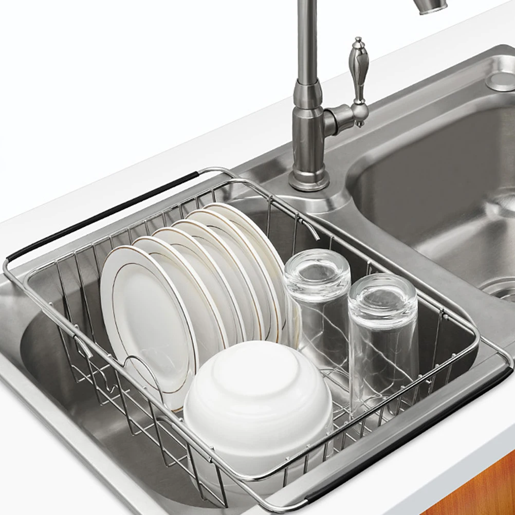 

Stainless Steel Drainer Dish Rack for Fruits and Vegetables Sink Drying with Large Capacity over Drainers Well-designed