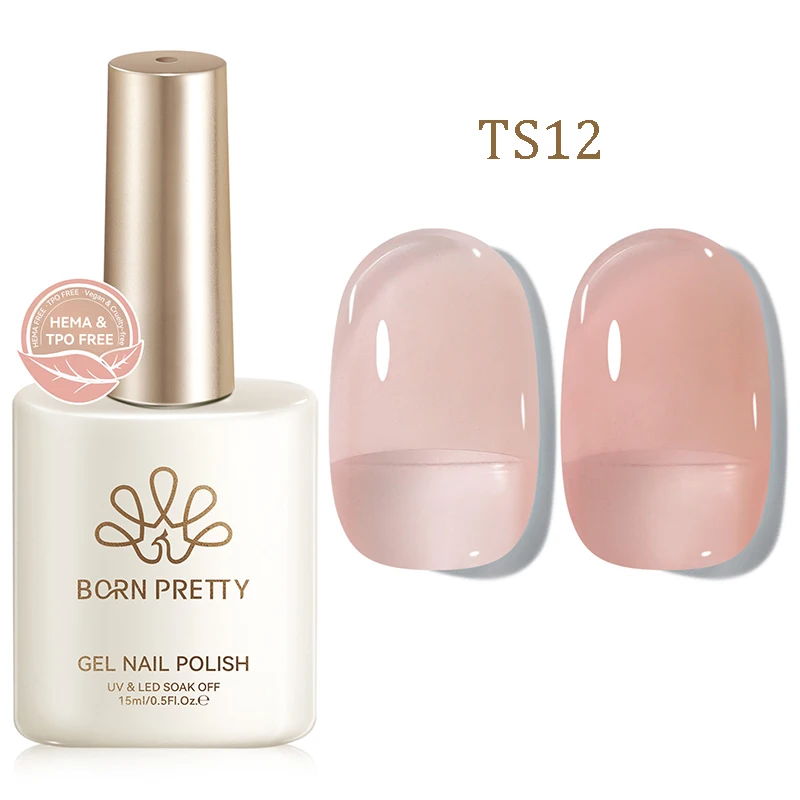 BORN PRETTY 15 ml Jelly Gel Polish Milky White Nude Glitter Soak Off LED UV Gel Semi Permanent Nail Art Maniküre Gel Lack