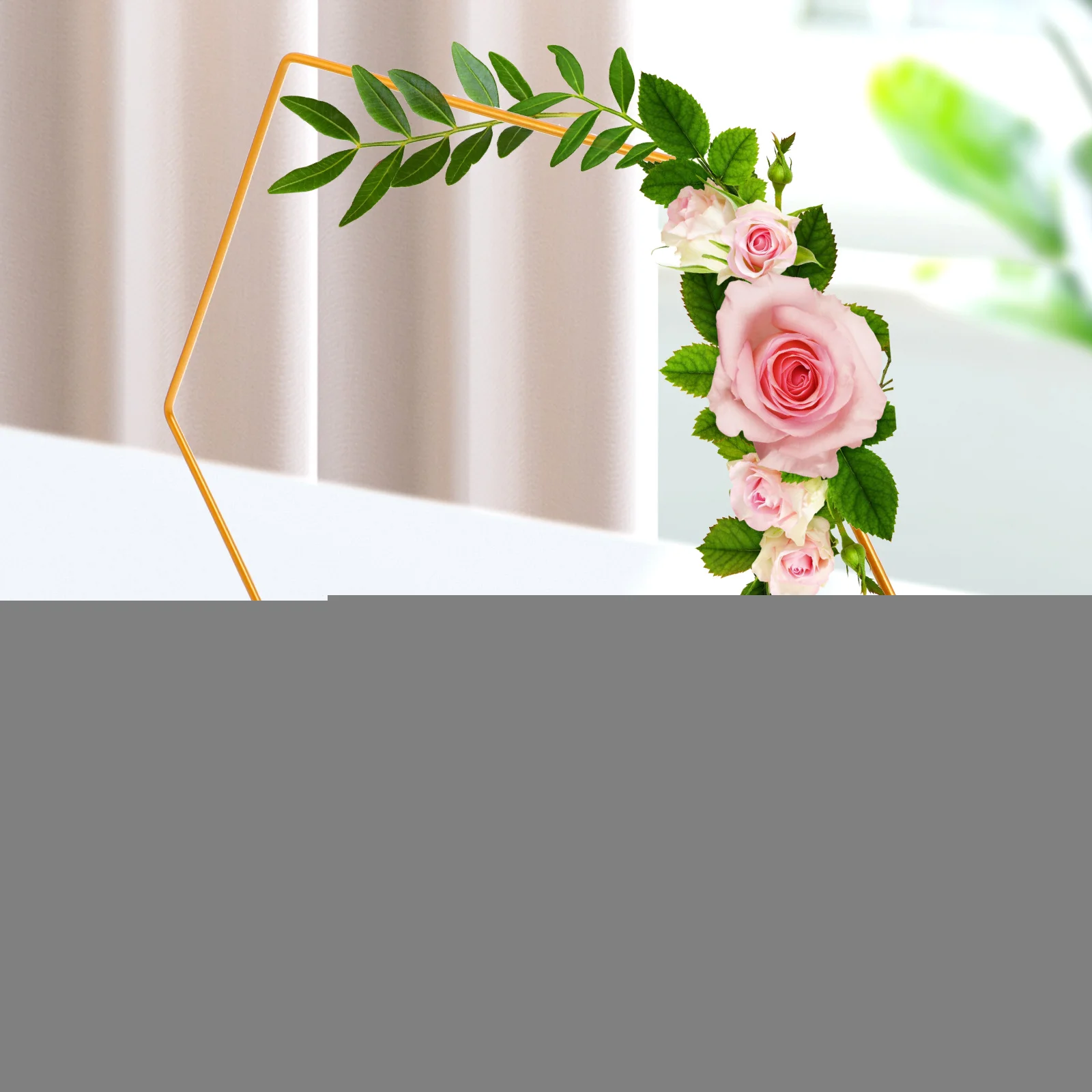 

Wedding Garland Decoration Black Wood Base 20cm Metal Hoop DIY Craft Rings Table Centerpiece Floral Wreath Frame Quinceanera