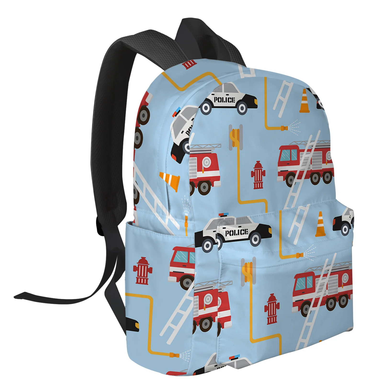 Toy Car Police Car Fire Truck Backpack Students Casual Travel Large Handbags High Capacity Schoolbag Teenager Bookbag