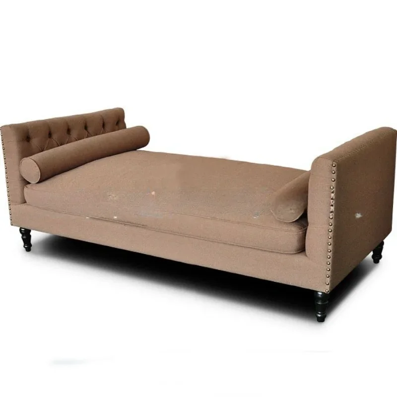 

American solid wood bedside stool furniture bedroom linen fabric soft bag bench sofa stool change shoes