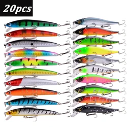 20Pcs Japanese Fishing Lure Set Minnow Crankbait Wobblers 3D Eyes Perch Artificial Bait Pike Carp Bait Swim Bait Fishing Pesca