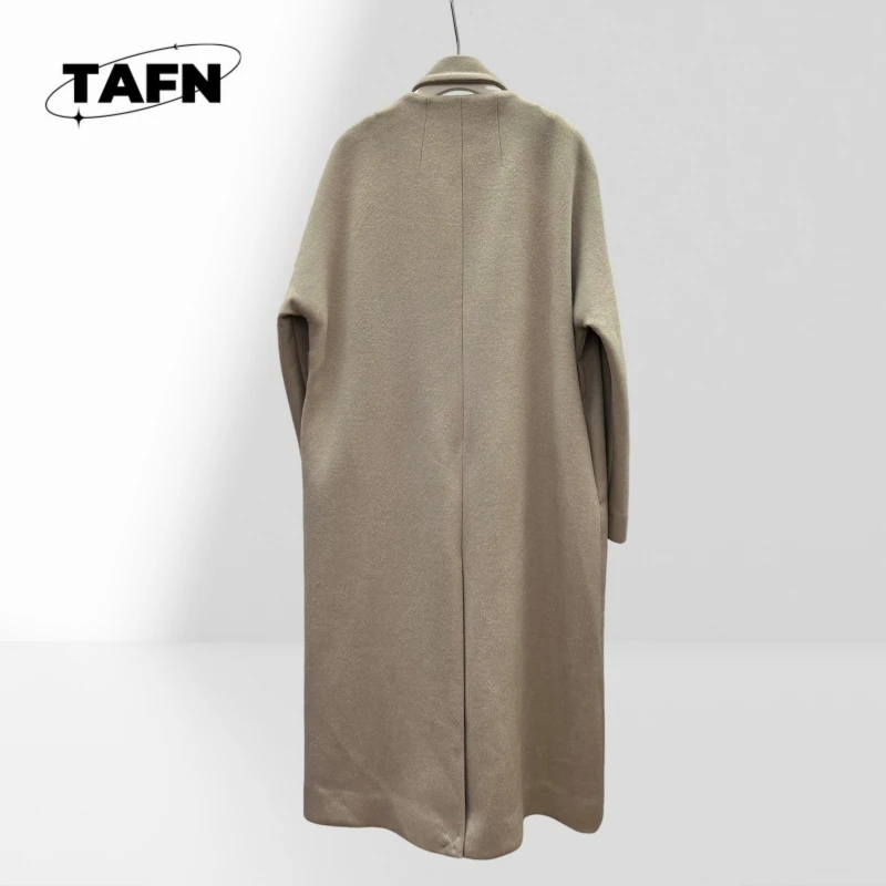 Beliebter europäischer und amerikanischer Stil aus Wolle, warm, winddicht, Bankett, luxuriös, für Senioren, Damen, lang geschnitten, trendig, SimpleA25261